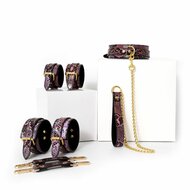Kiotos - BDSM Set 3-delig Met Reptielenprint - Goud/Roze