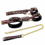 Kiotos - BDSM Set 3-delig Met Reptielenprint - Goud/Roze