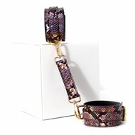 Kiotos - Handboeien Met Reptielenprint - Goud/Roze
