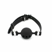 Kiotos - Siliconen Ball Gag Met (adem)gaten - Zwart