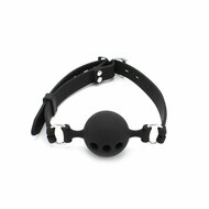 Kiotos - Siliconen Ball Gag Met (adem)gaten - Zwart