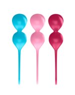 Satisfyer - Bekkenbodem Trainer - Kegel Balls Set Van 3 - Rood - Roze - Blauw - Gevorderd