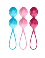 Satisfyer - Bekkenbodem Trainer - Kegel Balls Set Van 3 - Rood - Roze - Blauw - Gevorderd