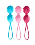 Satisfyer - Bekkenbodem Trainer - Kegel Balls Set Van 3 - Rood - Roze - Blauw - Gevorderd