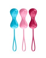 Satisfyer - Bekkenbodem Trainer - Kegel Balls Set Van 3 - Rood - Roze - Blauw - Medium