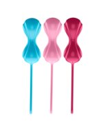 Satisfyer - Bekkenbodem Trainer - Kegel Balls Set Van 3 - Rood - Roze - Blauw - Medium