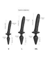 Strap-On-Me Realistische Switch Plug-In 2-in-1 Dildo & Buttplug - zwart - maat XXL