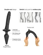Strap-On-Me Realistische Switch Plug-In 2-in-1 Dildo & Buttplug - zwart - maat S