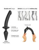 Strap-On-Me Semi-Realistische Switch Plug-In 2-in-1 Dildo & Buttplug - zwart - maat L
