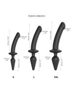 Strap-On-Me Semi-Realistische Switch Plug-In 2-in-1 Dildo & Buttplug - zwart - maat XXL
