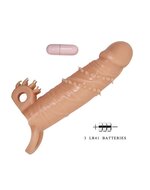 Pretty Love - Connor - Vibrerende Penis Sleeve - Met Clitoris Stimulator - Lichte Huidskleur