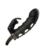 Pretty Love - Penis Sleeve Met Rabbit Clitoris Stimulator Cuper - Zwart