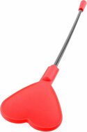 Paardrijzweepje met siliconen hartje - rood