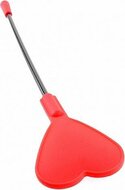 Paardrijzweepje met siliconen hartje - rood
