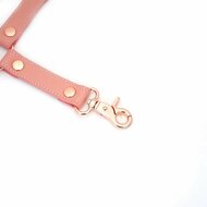 Liebe Seele - Pink Dream Leren Hogtie Met Rosé Gouden Clips - Roze