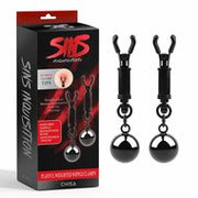 Sins Inquisition - Playful Tepelklemmen Met Gewichten- Zwart