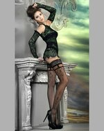 Ballerina - Fantasy Hold Ups Roaring Twenties Kousen - 20 denier - Zwart - maat S/M
