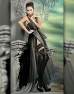Ballerina - Fantasy Hold Ups Devoted Nude Kousen - 20 denier - Zwart/Nude - maat S/M