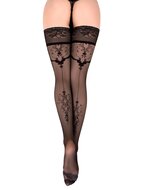 Ballerina - Fantasy Hold Ups Ornament- Kousen - 20 denier - Zwart - maat S/M