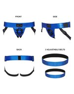 Strap-On-Me - Strapon Harnas PVC Leatherette Curious - metallic blauw