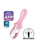 Satisfyer - Air Pump Booty 5+ - Opblaasbare Anaal Vibrator - Met App Control - Roze