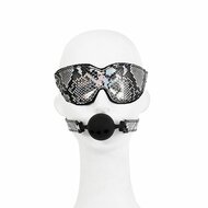 Kiotos BDSM Set Met Slangenprint - Neon Zilver