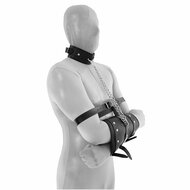 Kiotos - Leren Bondagemanchet Met Kettingen En Collar