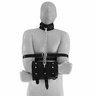 Kiotos - Leren Bondagemanchet Met Kettingen En Collar