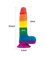 Lovetoy - Rainbow Pride Dildo met Scrotum 19.5 cm