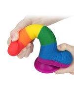 Lovetoy - Rainbow Pride Dildo met Scrotum 19.5 cm