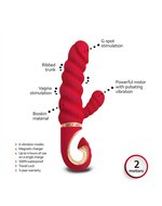 G-Vibe - G-Candy Mini Geribbelde Rabbit Vibrator - Rood