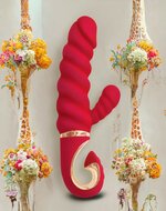 G-Vibe - G-Candy Mini Geribbelde Rabbit Vibrator - Rood
