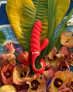 G-Vibe - G-Candy Mini Geribbelde Rabbit Vibrator - Rood