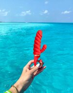 G-Vibe - G-Candy Mini Geribbelde Rabbit Vibrator - Rood