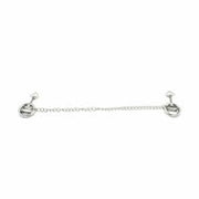 Kiotos Steel - Stalen Tepelklem Ringen Met Ketting - RVS - Lengte Ketting 38 cm