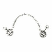 Kiotos Steel - Stalen Tepelklem Ringen Met Ketting - RVS - Lengte Ketting 38 cm