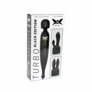 Pixey Turbo - Wand Vibrator - Massager - Black Edition - Met Twee Opzetstukken