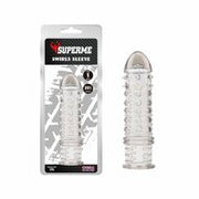 Chisa 0velties - Swirls - Geribbelde Penis Sleeve - Grijs Transparant