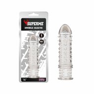 Chisa 0velties - Swirls - Geribbelde Penis Sleeve - Grijs Transparant