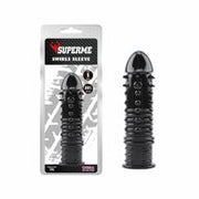 Chisa Novelties - Swirls - Geribbelde Penis Sleeve - Zwart