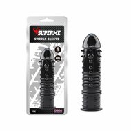 Chisa Novelties - Swirls - Geribbelde Penis Sleeve - Zwart