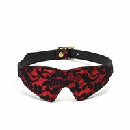 Liebe Seele - Victorian Garden Blinddoek Met Zachte Pluche Binnenvoering - Vegan Vriendelijk - Zwart/Rood