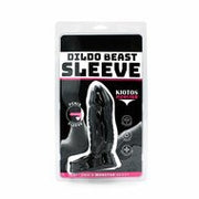 Kiotos Monstar 01 - Penis Sleeve - Penisverlenging - Met Ball Stretcher Opening - Siliconen - Zwart