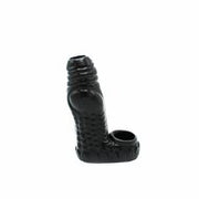 Kiotos Monstar 05 - Penis Sleeve - Penisverlenging - Met Ball Stretcher Opening - Diameter Ø 50 mm - Siliconen - Zwart