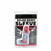 Kiotos Monstar 07 - Penis Sleeve - Penisverlenging - Met Ball Stretcher Opening - Diameter Ø 50 mm - Siliconen - Roze/Blauw