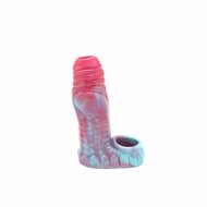 Kiotos Monstar 07 - Penis Sleeve - Penisverlenging - Met Ball Stretcher Opening - Diameter Ø 50 mm - Siliconen - Roze/Blauw