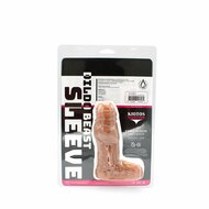 Kiotos Monstar 08 - Penis Sleeve - Penisverlenging - Met Ball Stretcher Opening - Diameter 50 mm - Siliconen - Beige