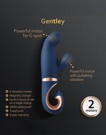 G Vibe - Gentley - Rabbit Vibrator - G-Spot en Clitoris Stimulatie - Siliconen - Blauw/Goud