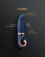 G Vibe - Gentley - Rabbit Vibrator - G-Spot en Clitoris Stimulatie - Siliconen - Blauw/Goud