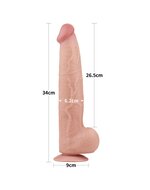 Lovetoy - Dildo - Sliding Skin Dildo - Lengte 34 cm - Lichte Huidskleur